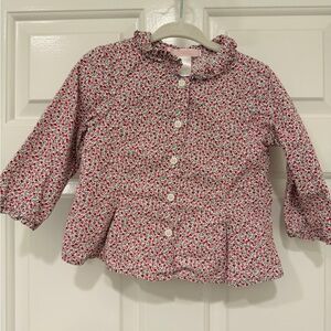 Janie and Jack Red Cherry Button Down Shirt, 12-18m